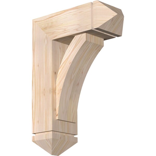 Ekena Millwork Thorton Arts and Crafts Smooth Bracket w/ Offset Brace, Douglas Fir, 7 1/2"W x 20"D x 28"H BKT0806X20X28THR03SDF - main